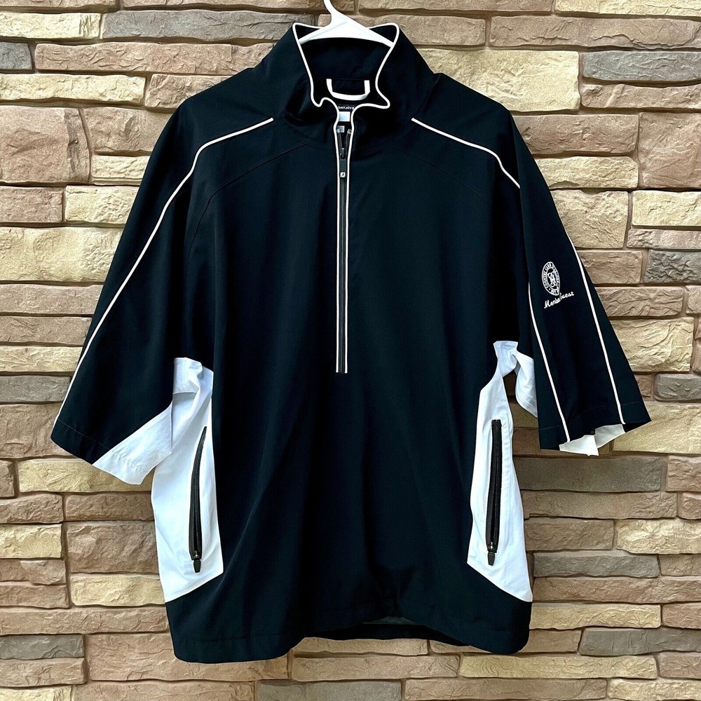 FootJoy FJ Dryjoys Men's Tour Collection CC Halifax Black/White Windbreaker L
